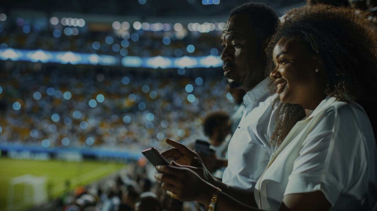 Guests connected over reliable WiFi in a packed stadium